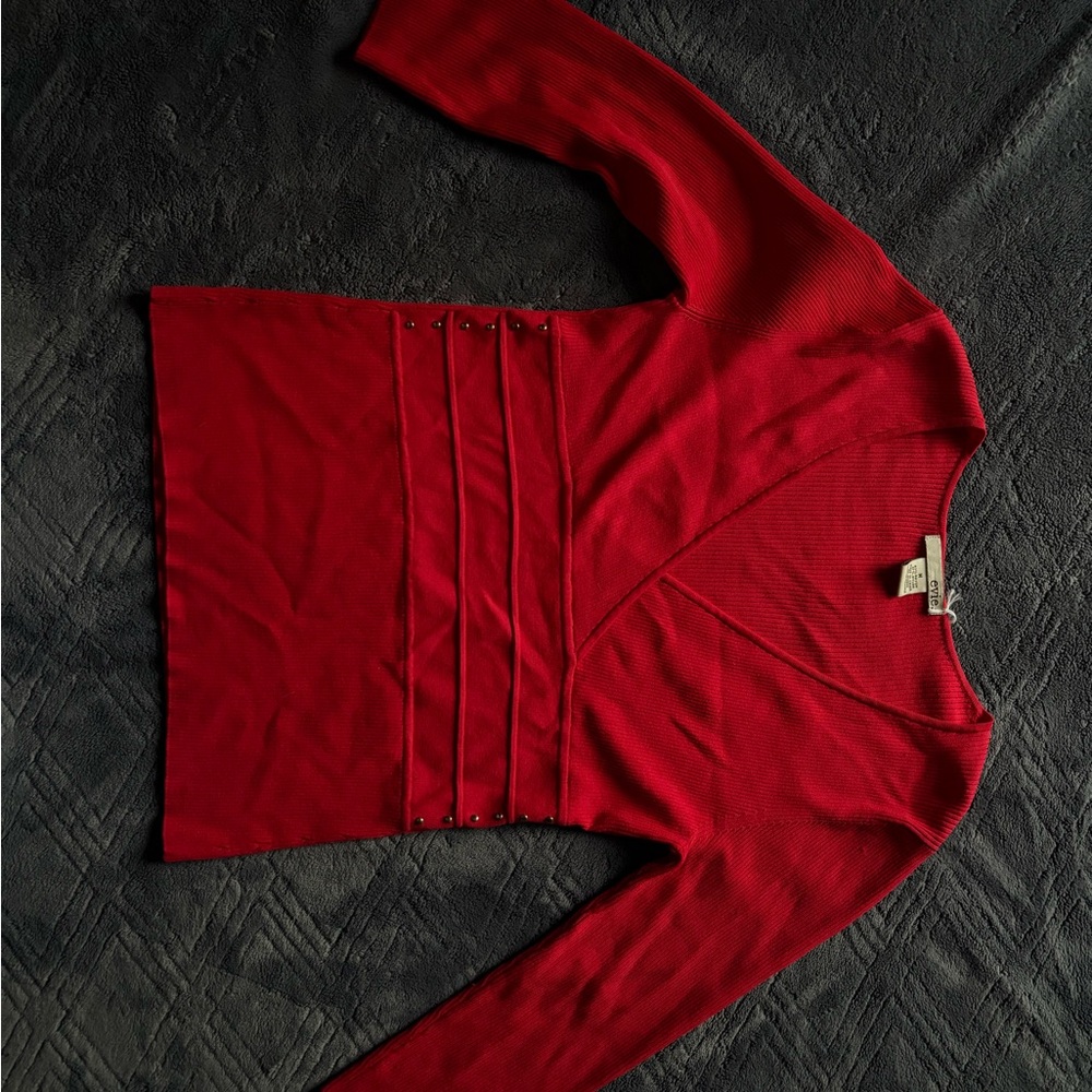 EVIE  Red Long Sleeve Top